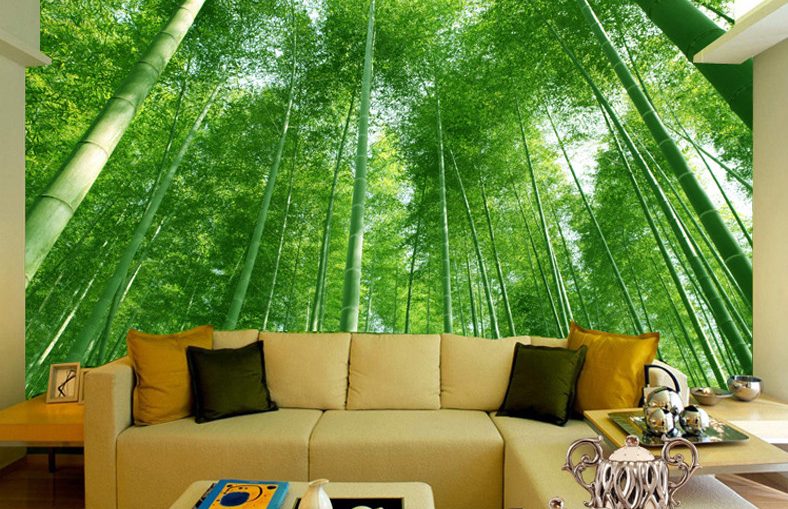 Wallpaper Dinding Ruang Tamu Motif Hutan Bambu Nirwana Deco Jogja