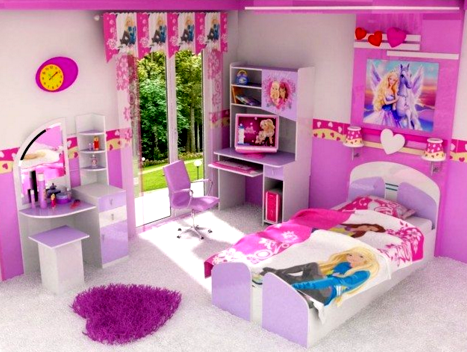Contoh Desain Kamar  Tidur Anak Perempuan Tema Barbie