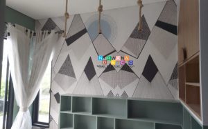 Pemasangan Wallpaper Custom Di Hyarta Ecovillage